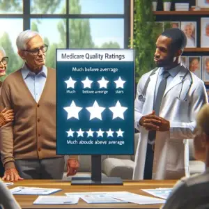 This is a photograph demonstrating the overall Medicare quality ratings for nursing homes. 