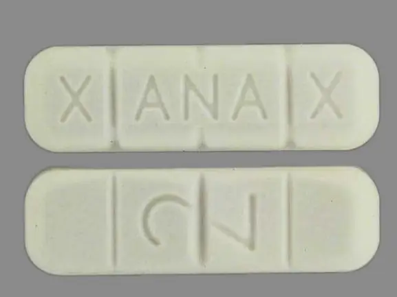 This is a screenshot of of a Xanax pill. 