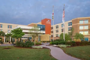 This is an image of Meritus Medical Center's front entrance.